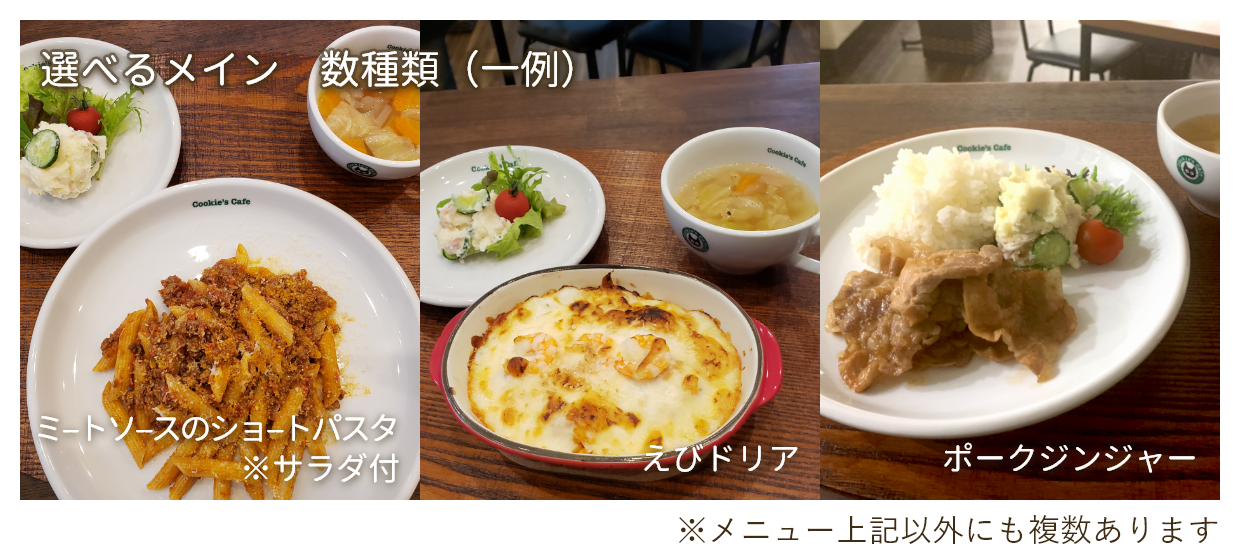 選べるメイン 数種類(一例)